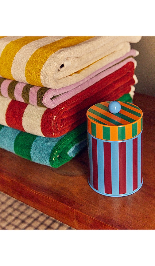 Shop Dusen Dusen Medium Striped Canisters In N,a