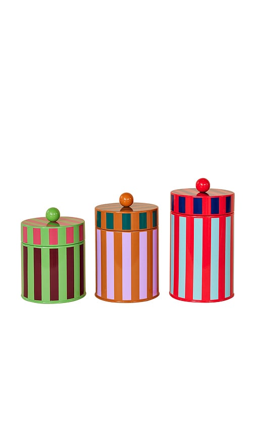 Striped Canisters Set Of 3