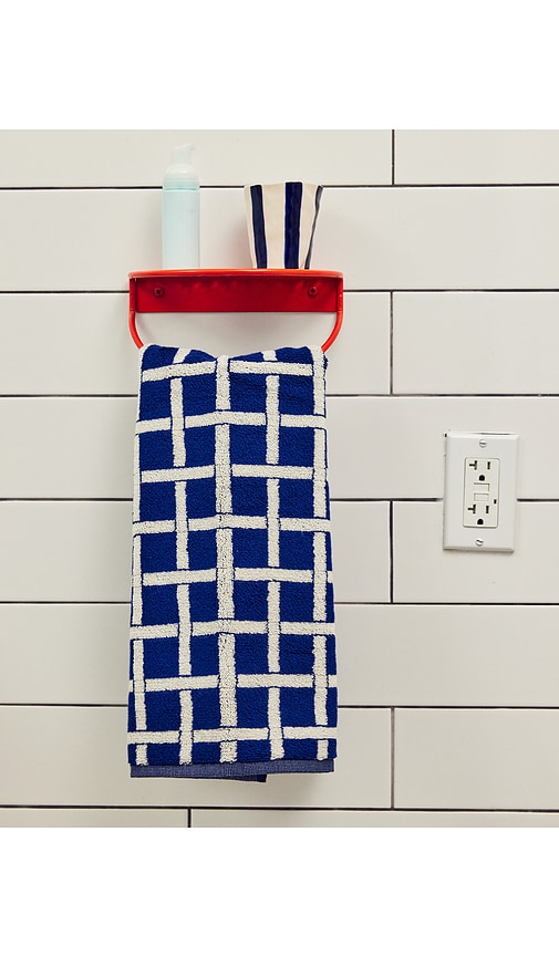  Dusen Dusen Tabby Hand Towel In Navy. 