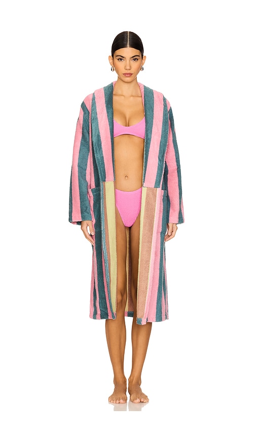 Stripe Bathrobe in Pink,Blue. - size S (also in L, M)