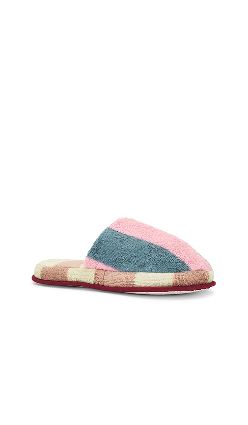 Dusen Dusen Martine Stripe Slippers In Grey,pink