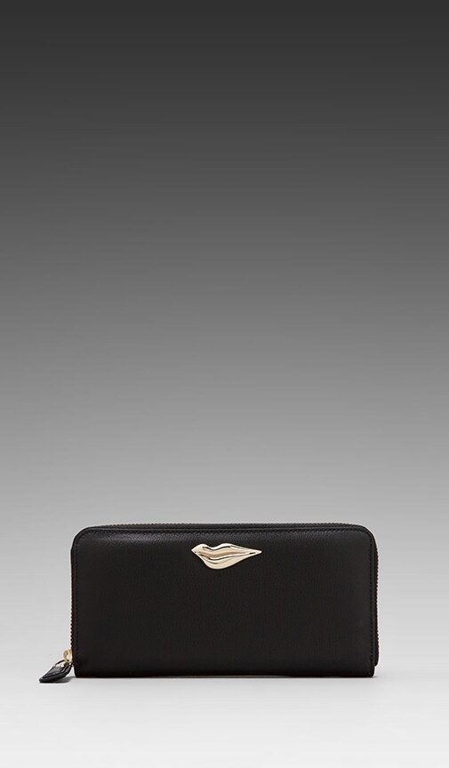 Lips Zip Around Leather Wallet