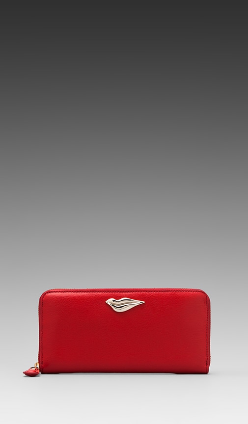 Lips Zip Around Leather Wallet