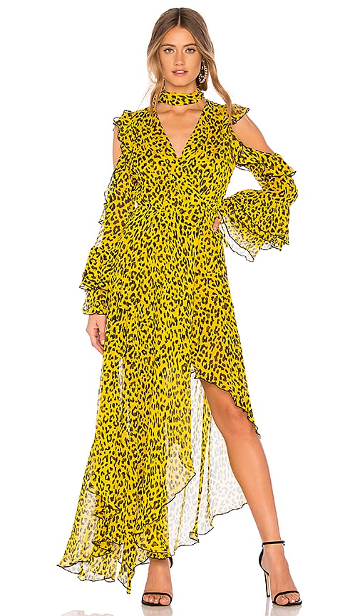 Dvf ruffle sleeve 2025 high low maxi dress