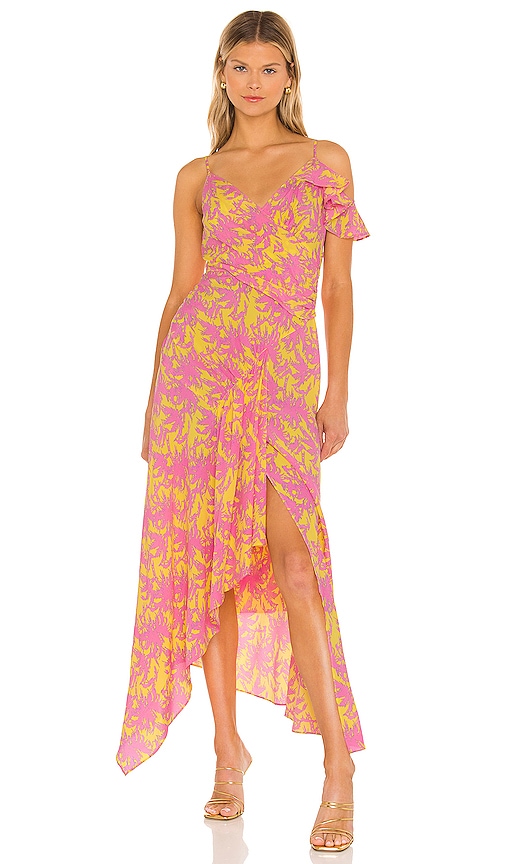 green floral wrap maxi dress Baltic Born Womens Montaigne Ruffle Maxi Dress | Sage Floral
