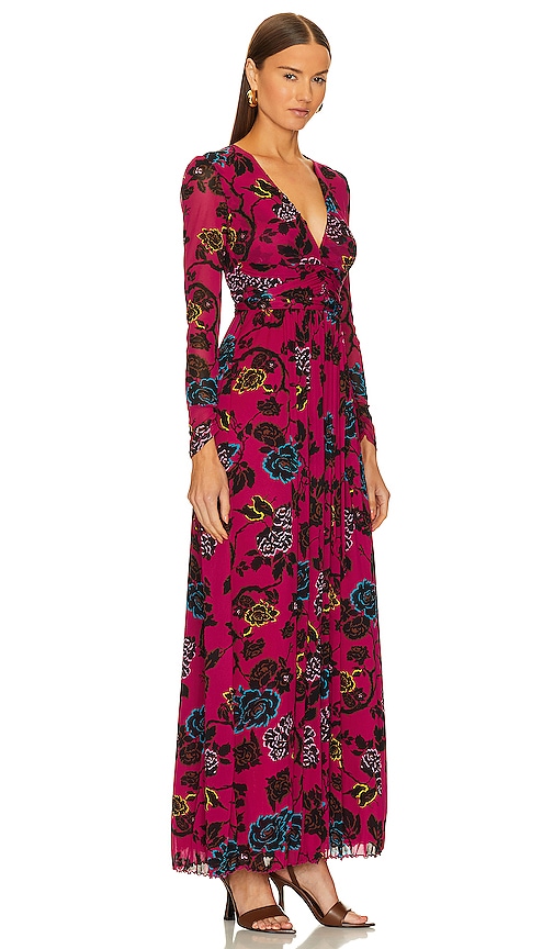 Shop Diane Von Furstenberg Anne Dress In China Vine Poison Pink