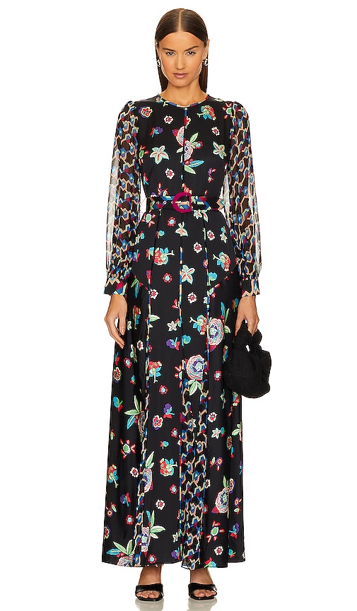 Shop Diane Von Furstenberg Elliot Dress In Mystic Flower Dot & Geo Illusion