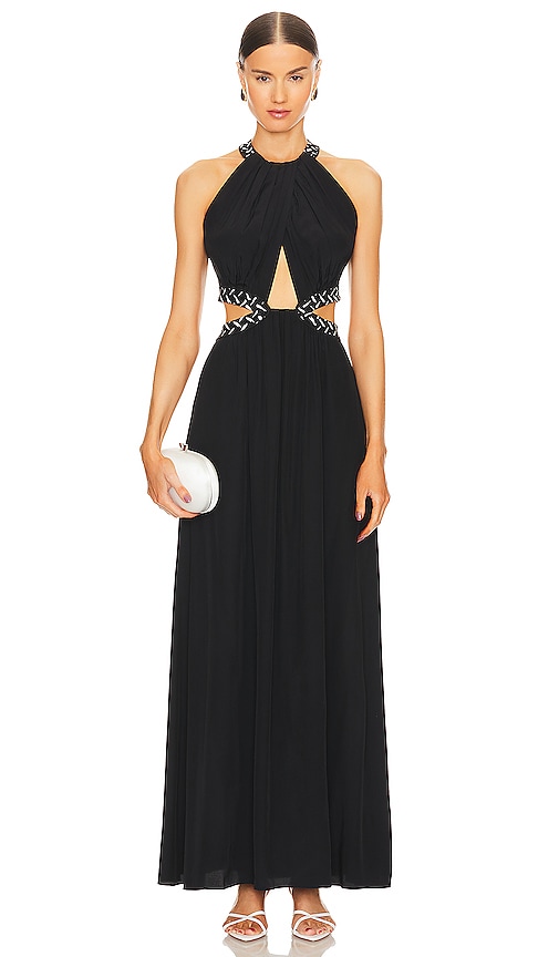 Shop Diane Von Furstenberg Elizabeth Dress In Black & Tigris