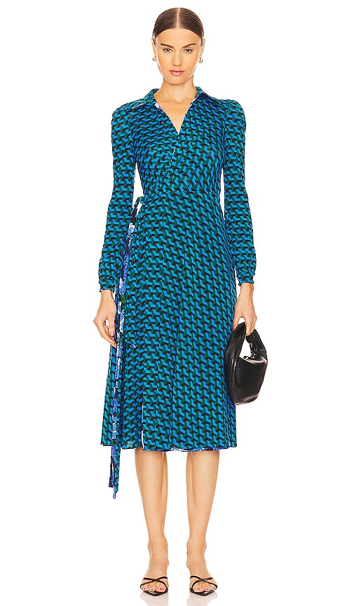 Diane von Furstenberg Phoenix Reversible Dress in Blue.