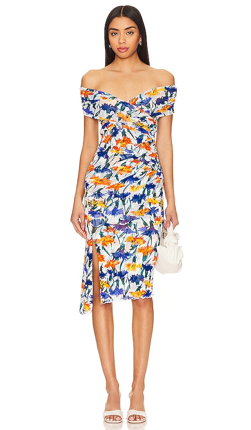 Shop Diane Von Furstenberg Lovinia Dress In Dianthus & Ivory