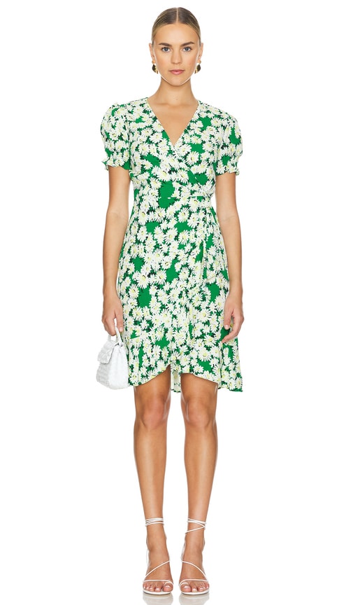 Shop Diane Von Furstenberg Emilia Dress In Vintage Daisies Green
