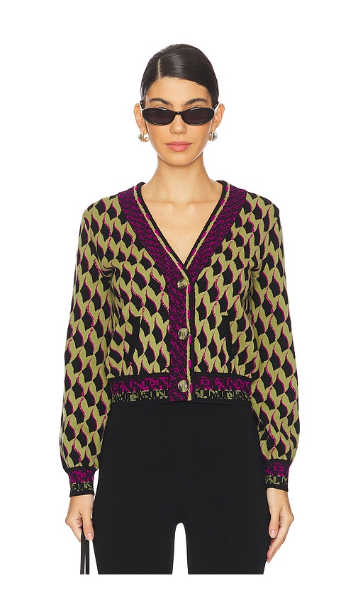 Shop Diane Von Furstenberg Bryant Cardigan In Olive,purple