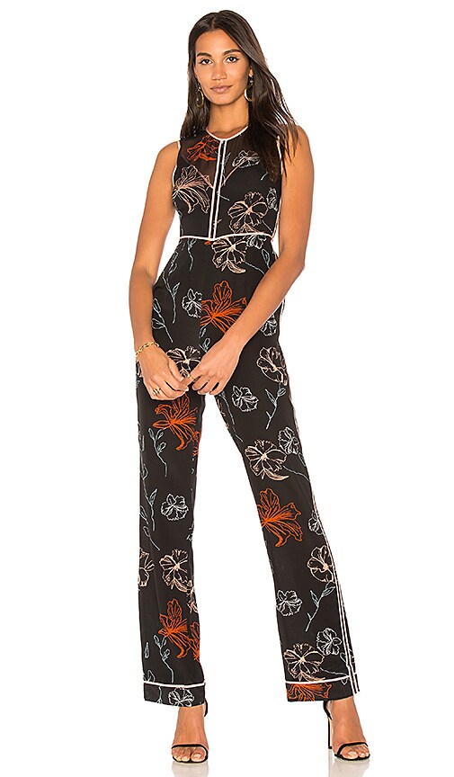 dvf floral jumpsuit