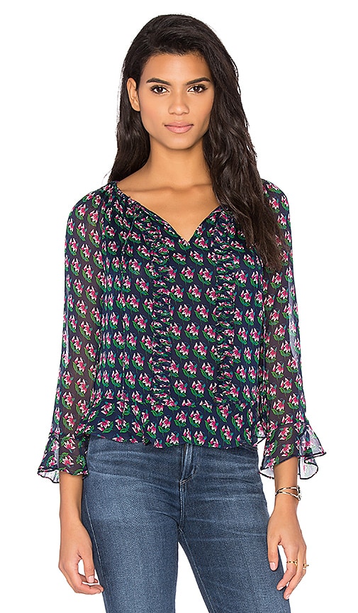 Diane Von Furstenberg Simonia Top In Zen Floral Midnight Revolve 8964