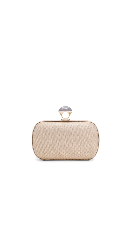 Powerstone Metallic Linen Minaud Clutch