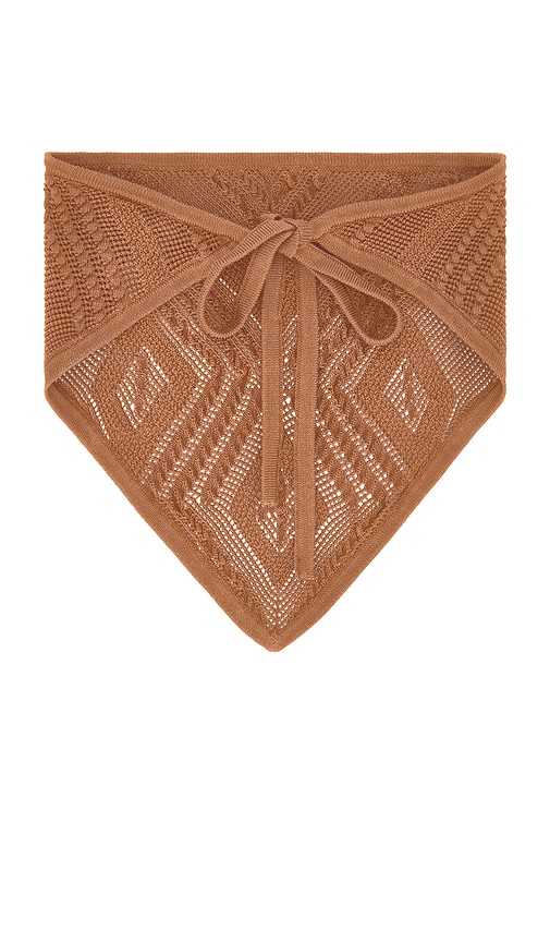  Devon Windsor Crochet Bandana In Brown. 