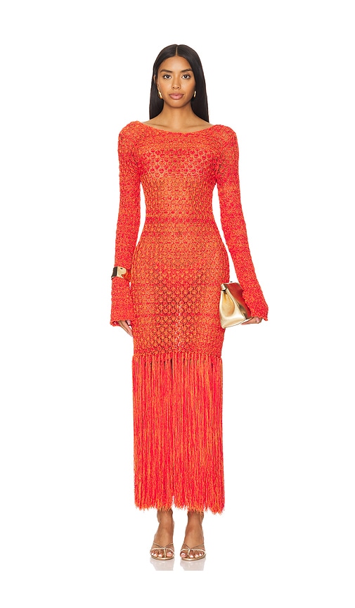 open lace back dress Amirah Formal Glitter Cowl Neck Column Dress main image 0