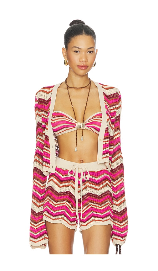  Devon Windsor Stella Cardigan In Fuchsia. Size S. Also In Xs, L, Xl. 