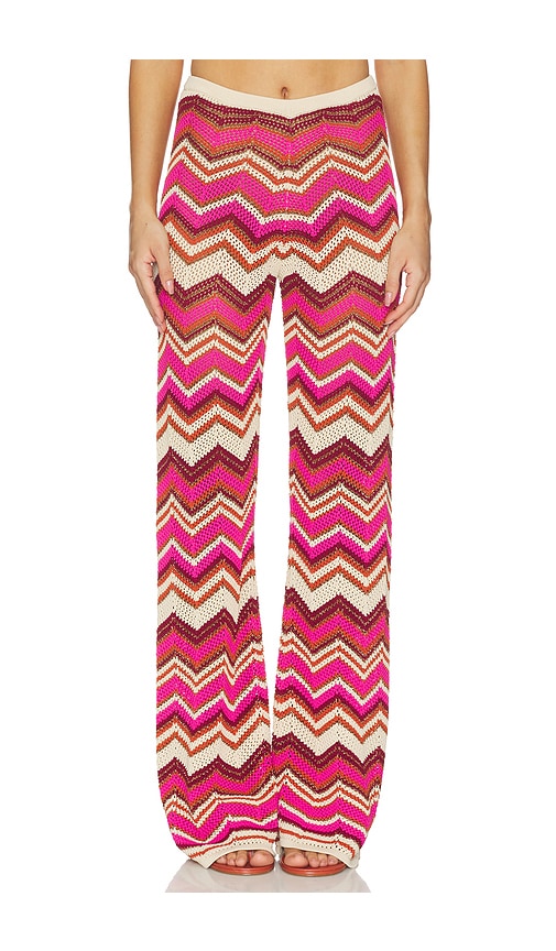 DEVON WINDSOR PANTALON BOOTCUT CIERRA en Fuchsia,Brown. Taille L. Also en S, XS, M, XL.