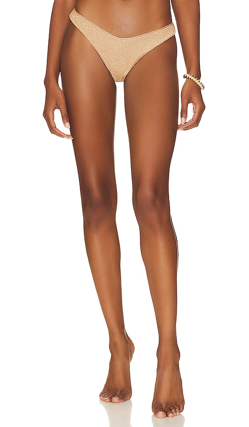 Devon Windsor Hattie Bikini Bottom In Gold Shimmer
