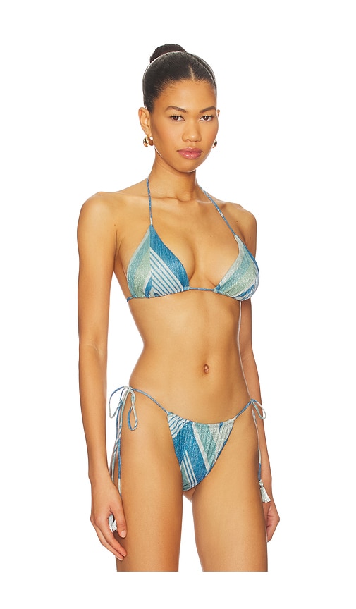 Devon Windsor Winona Triangle Bikini Top In Blue