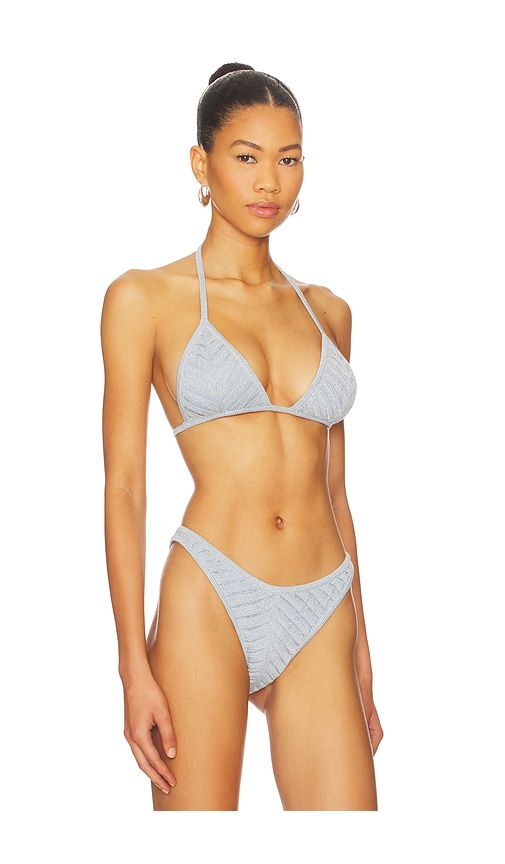 Devon Windsor Lucinda Triangle Bikini Top In Gray