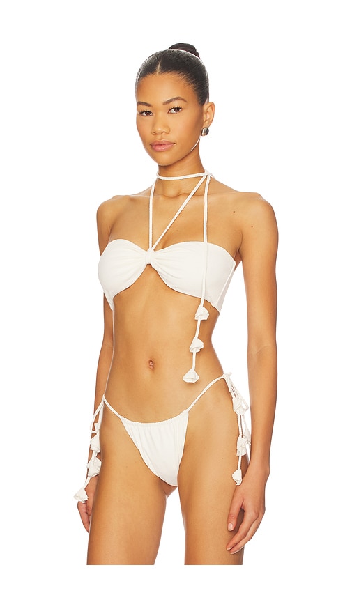 Devon Windsor Eleanor Halter Bikini Top In Gray