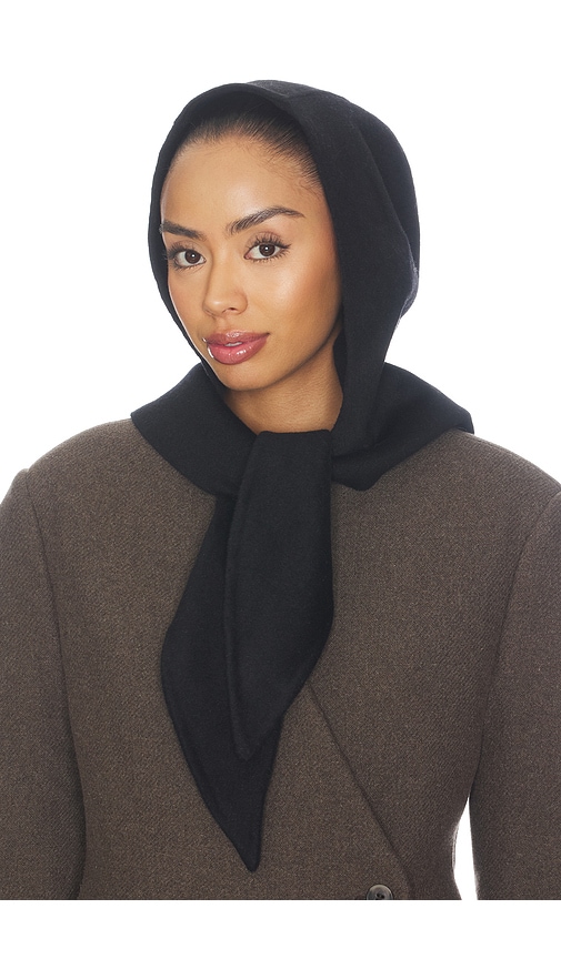 EAVES Fritz Wool Hood in Black.