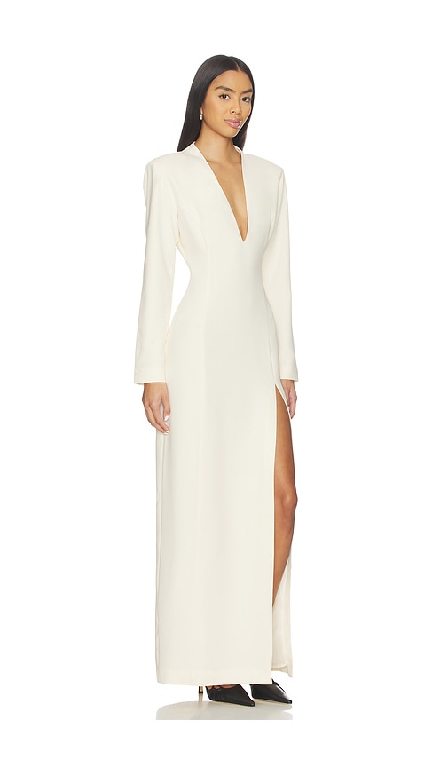 Eaves Lovise Polished Crepe Maxi Dress In White