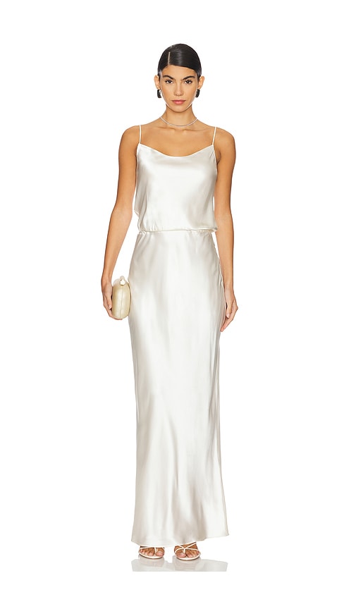 Eaves Yarden Silk Maxi Dress In Ivory