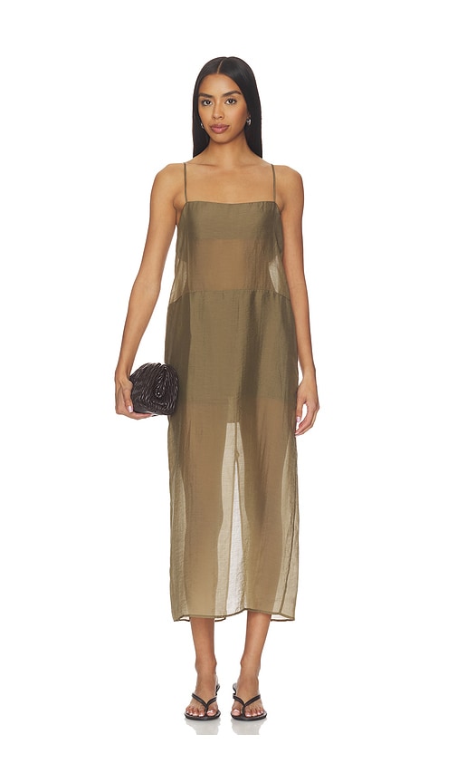 EAVES Ettore Maxi Dress in Olive. - size L (also in M, S, XL, XS)