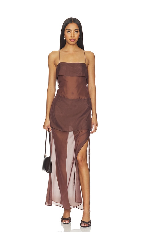 Eaves Athina Maxi Dress In Brown