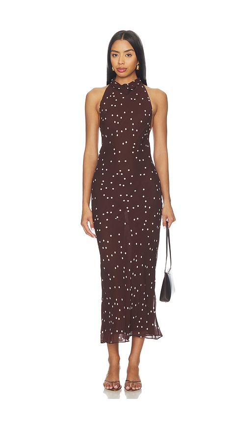 Eaves Malene Maxi Dress In Brown