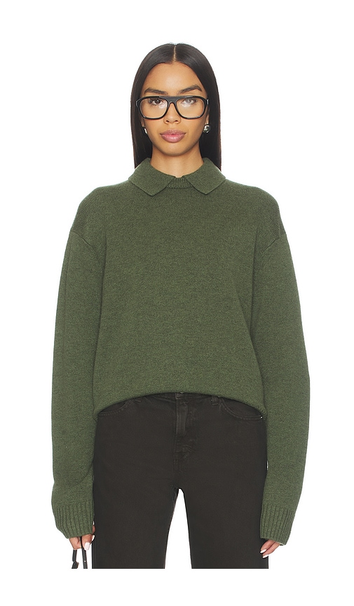 Eaves X Coco Oaklee Collared Sweater In Green