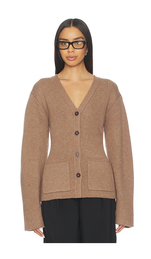 Eaves X Coco Sophie Structured Cardigan In Brown