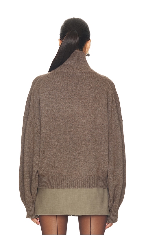  Eaves Ellara Oversized Knit Mock Neck In Taupe. Size Xs. Also In M, L. 