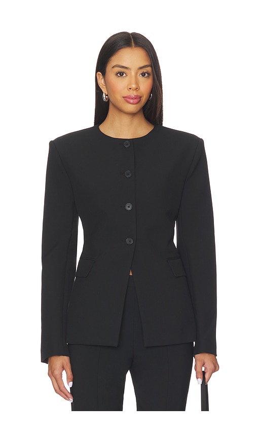Eaves Keki Collarless Blazer In Black