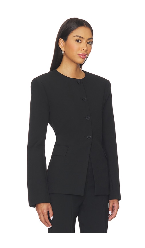 Eaves Keki Collarless Blazer In Black
