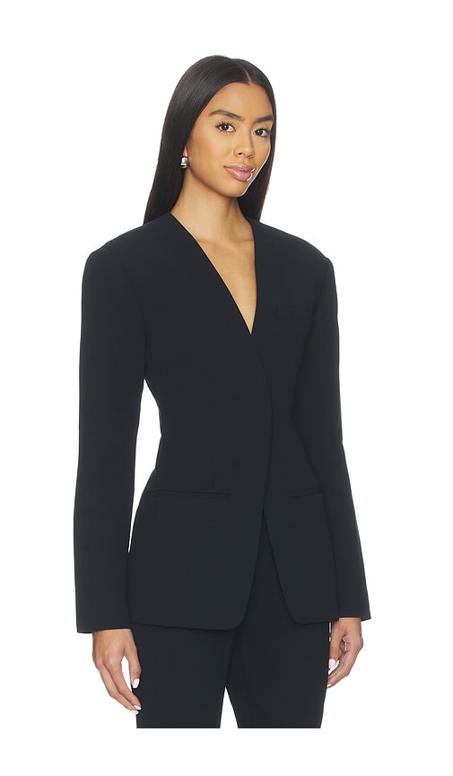 Eaves X Coco Unne Polished Crepe Blazer In Black