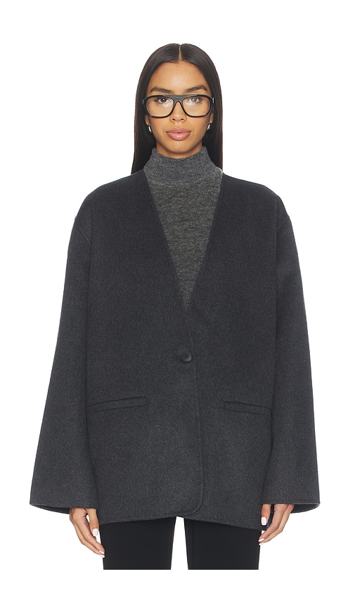 Eaves X Coco Ragni Wool Scarf Jacket In Gray