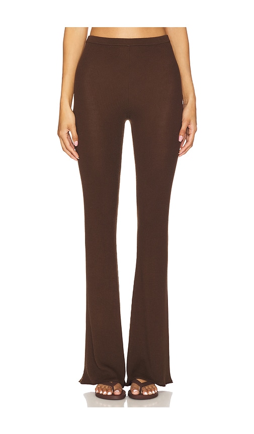 Bailee Rib Pant in Chocolate. - size L (also in M, S, XL, XS, XXS) - EAVES - Modalova