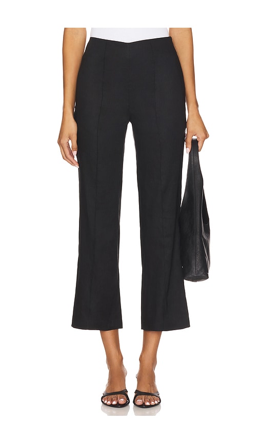 Iyla Crop Flare Pant in Black. - size XS (also in L, M, S, XL, XXS)