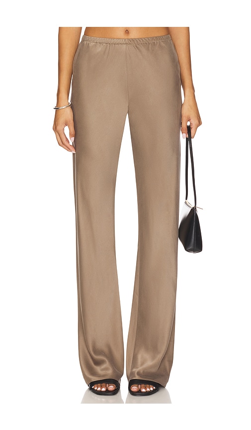 x Coco Loretta Silk Bias Pant in Taupe. - size XS (also in L, M, S, XL, XXS)