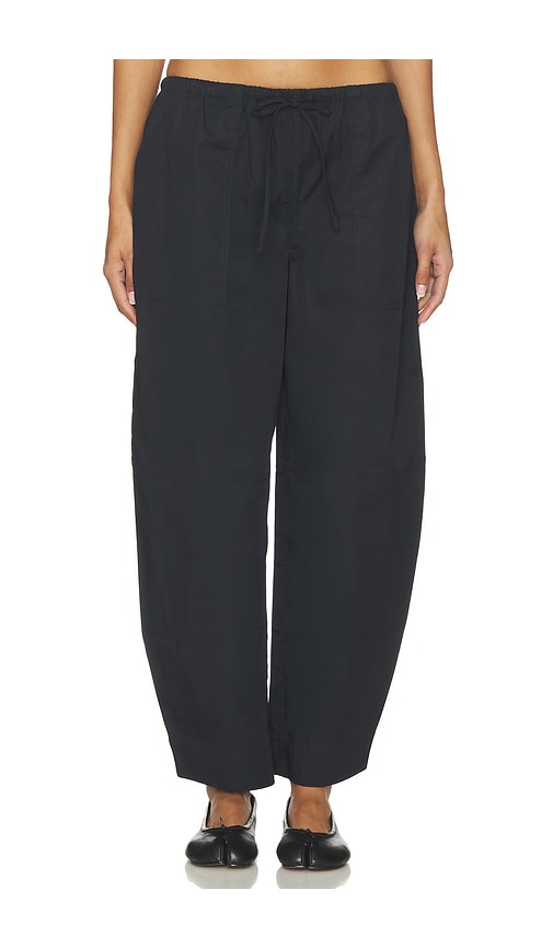 EAVES Lana Cropped Barrel Leg Pant in Black. - size M (also in XL)
