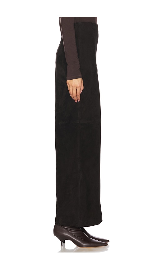 Eaves Cruz Suede Maxi Skirt In Black