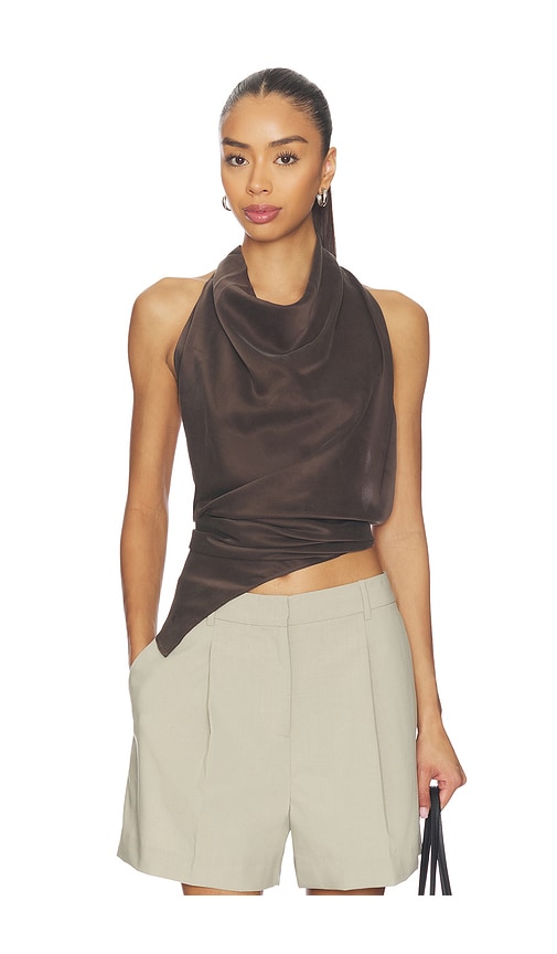 EAVES TOP EN SOIE FRIDA en Chocolate Taille L Also en XL 249 €