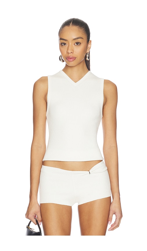 EAVES x Jasmine Tookes Susen Rib Knit V-neck Top