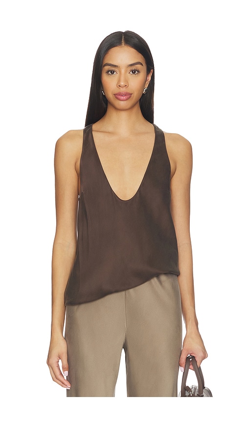 EAVES Vivian Silk Top en Chocolate Taille M Also en 216 €