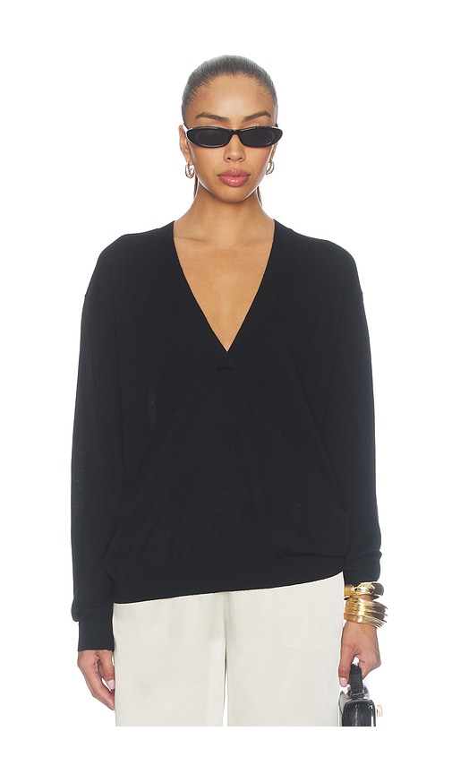 Geri V Neck Top in Black