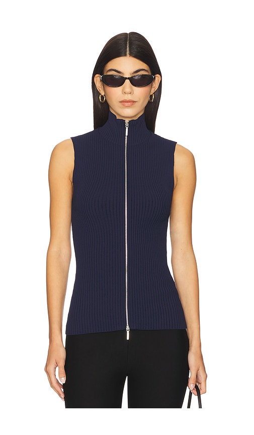 Eaves Carolyn Knit Vest In Blue